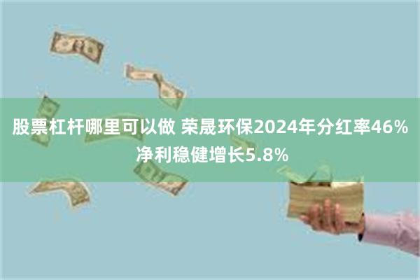 股票杠杆哪里可以做 荣晟环保2024年分红率46% 净利稳健增长5.8%