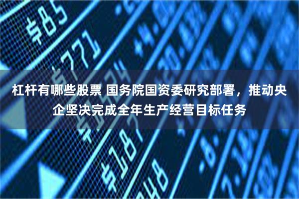 杠杆有哪些股票 国务院国资委研究部署，推动央企坚决完成全年生产经营目标任务